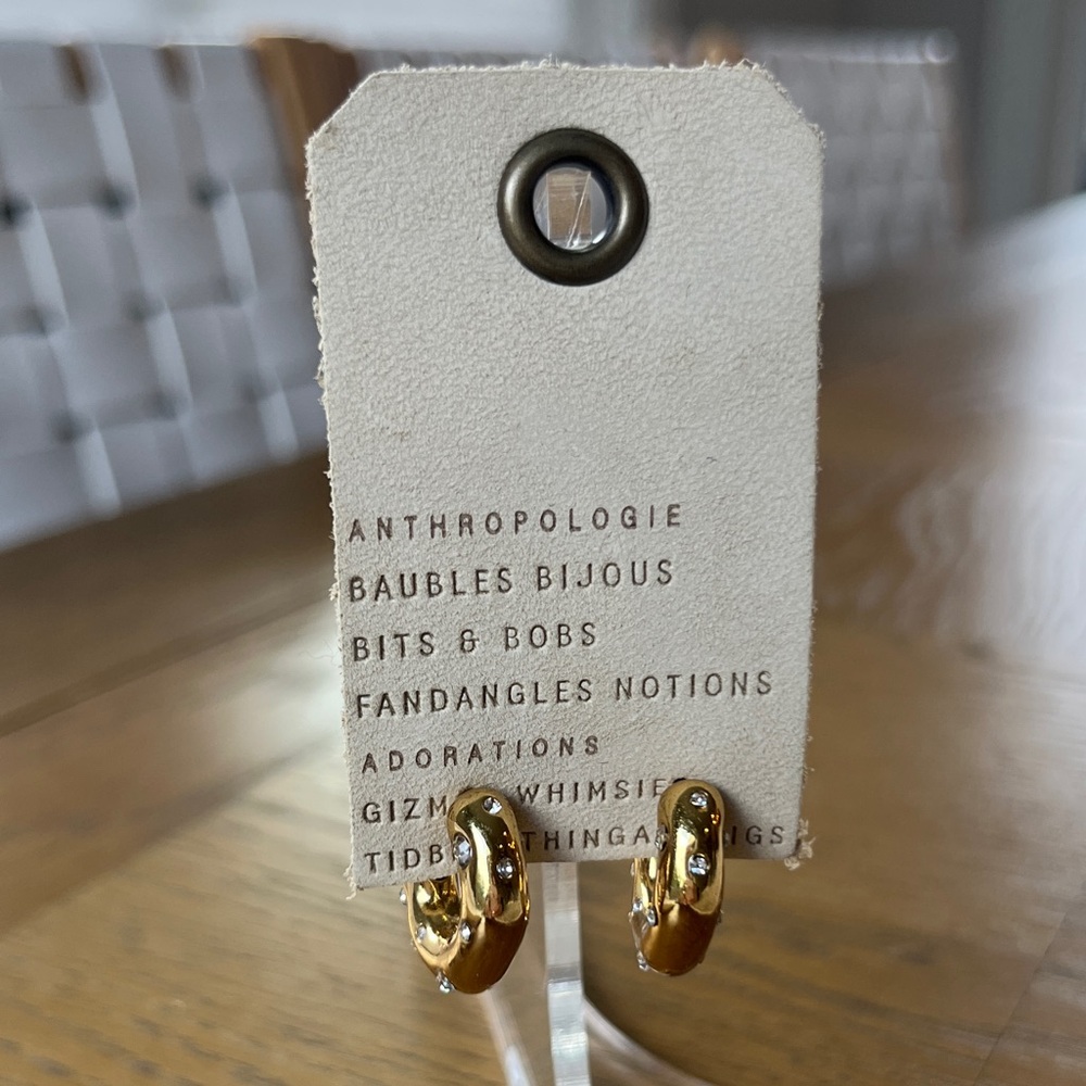 Anthropologie Shiny Gold Earrings